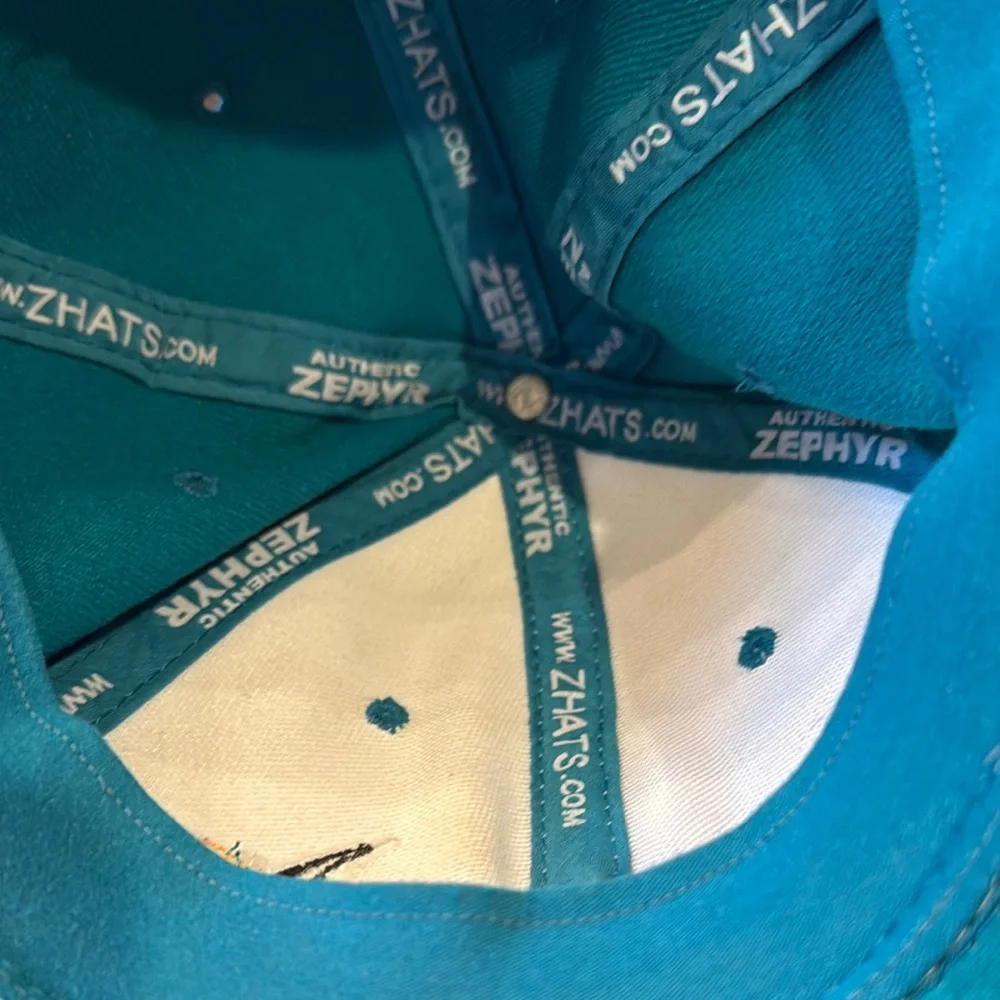 Zephyr Kids cap Teal and White Cap with Shark Logo Youth